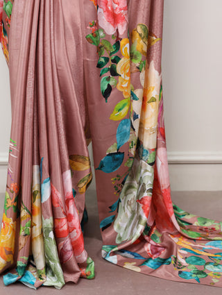 Printed Satin Silk Saree