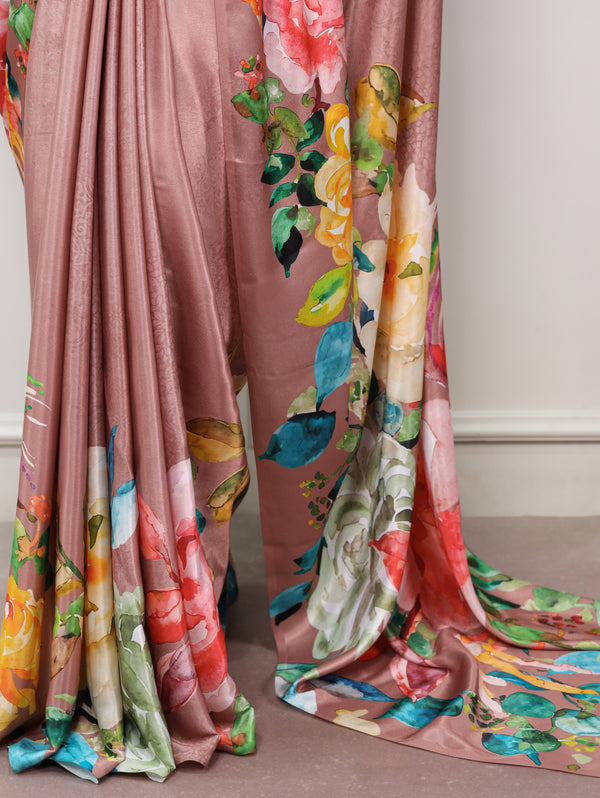 Printed Satin Silk Saree
