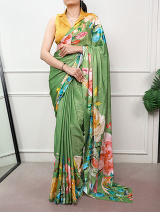 Printed Satin Silk Saree