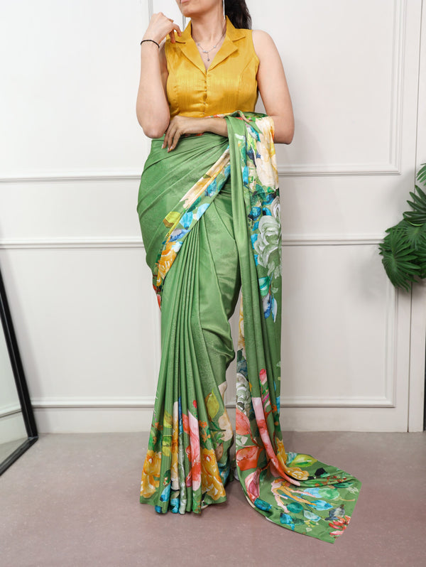 Printed Satin Silk Saree