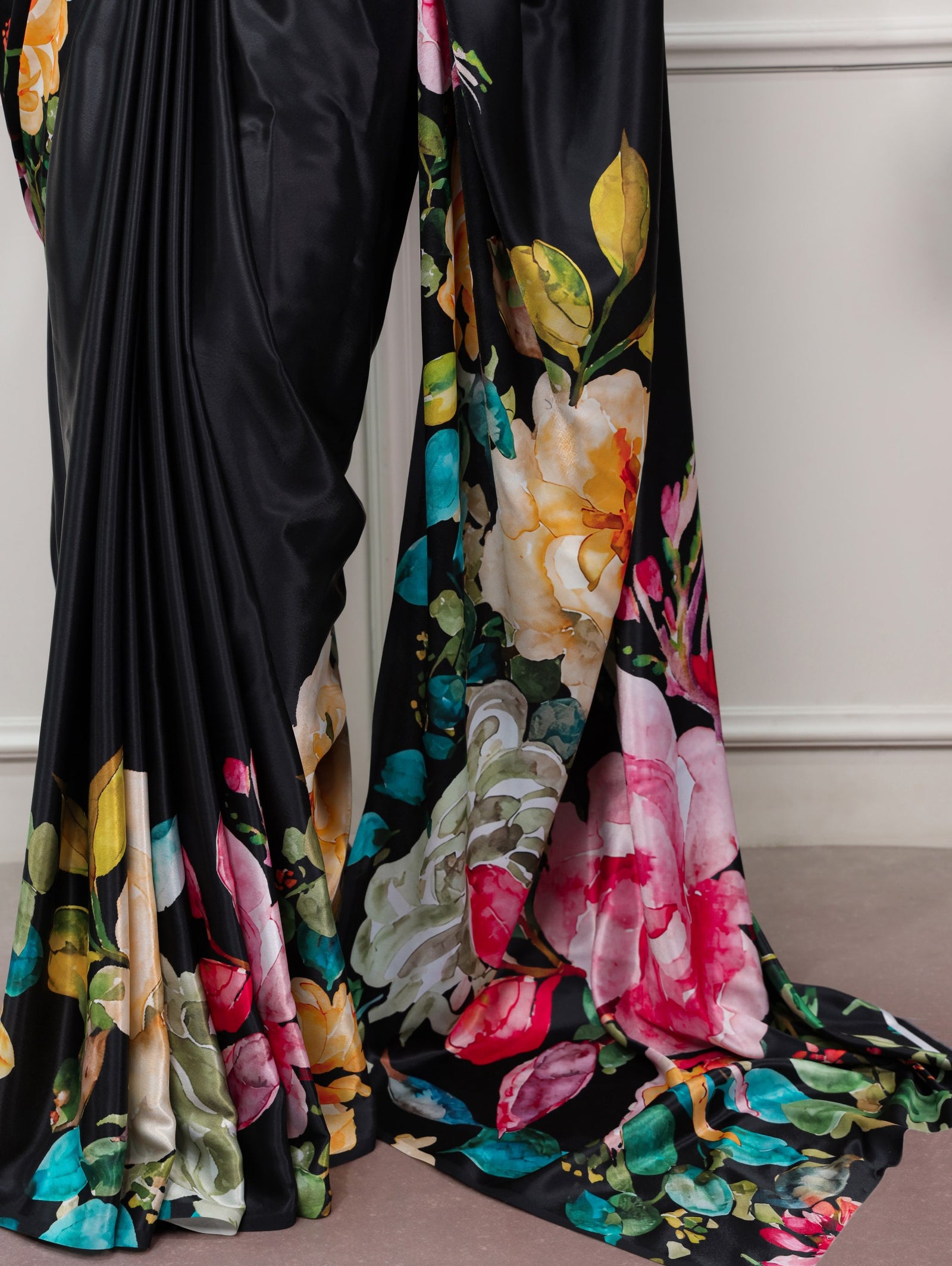 Printed Satin Silk Saree