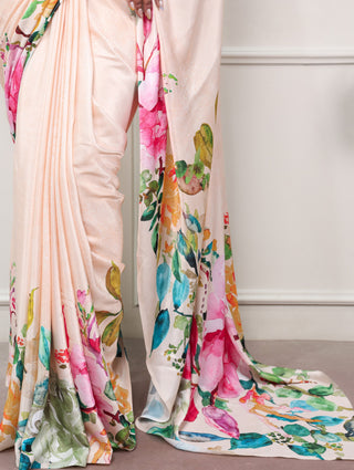 Printed Satin Silk Saree
