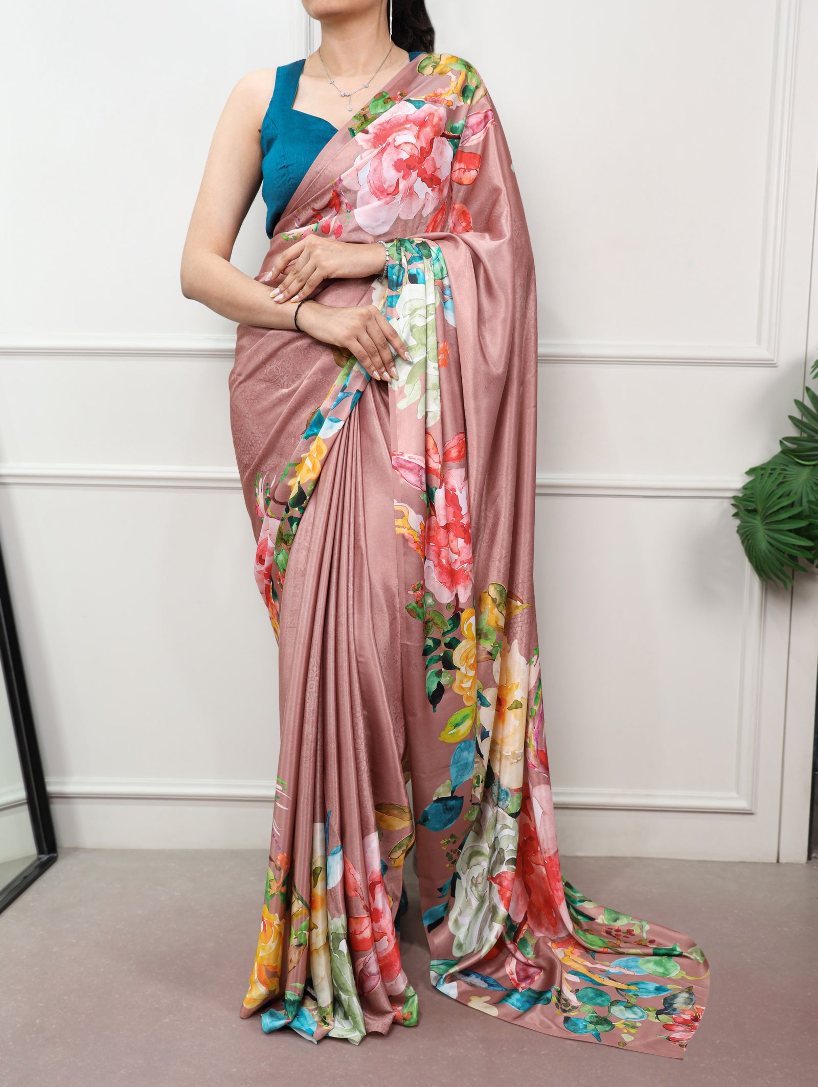 Printed Satin Silk Saree