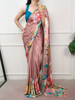 Printed Satin Silk Saree