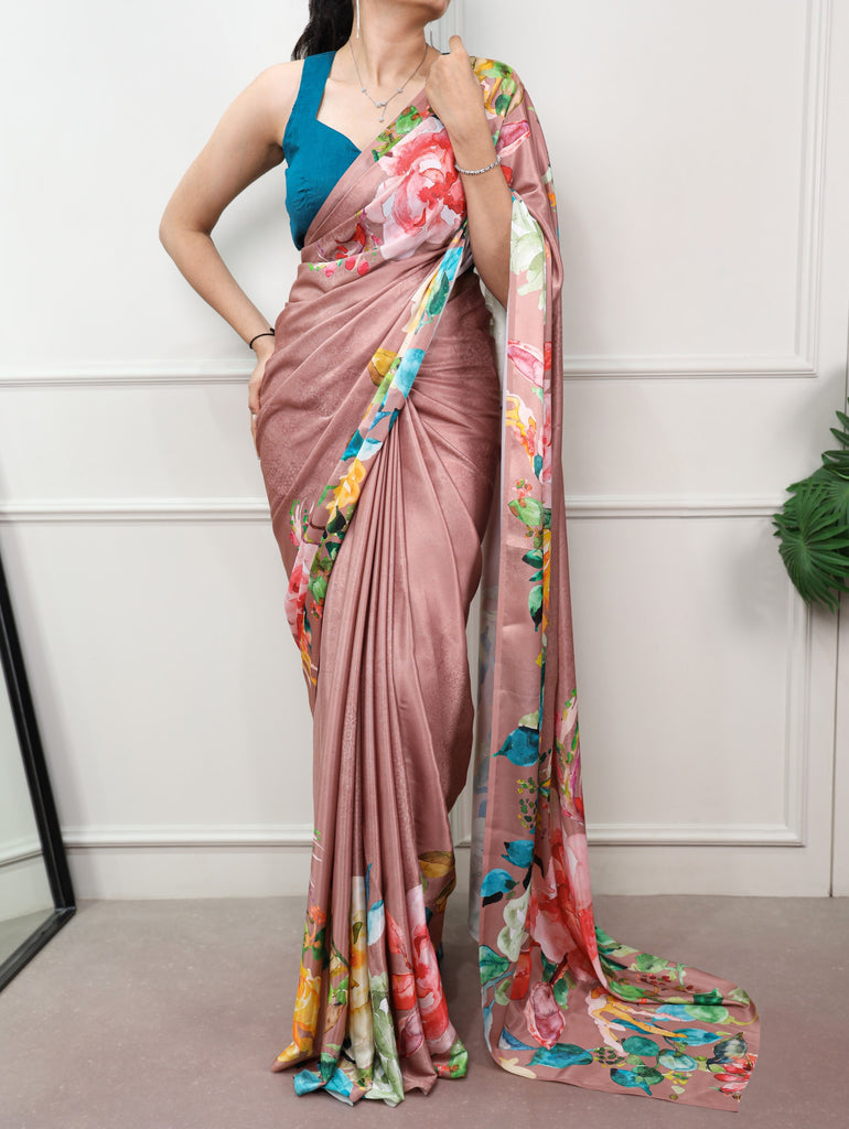 Printed Satin Silk Saree