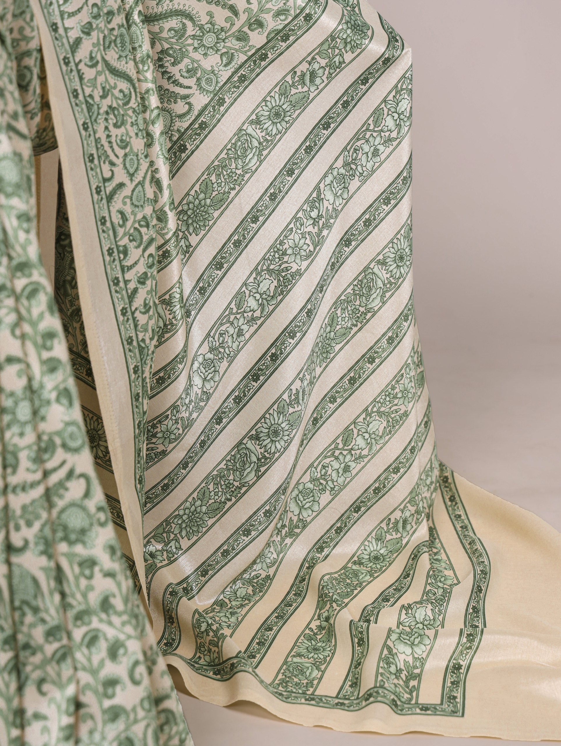 Printed Tasar Silk Saree with Matching Unstitched Blouse ClothsVilla
