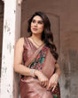 Load image into Gallery viewer, Multicolor Geometric Print Banarasi Silk Saree with Copper Zari Border BANARASI PRINTED