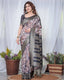 Exquisite Black and Pink Floral Banarasi Silk Saree with Intricate Tassels BANARASI PRINTED