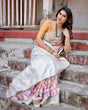 Load image into Gallery viewer, Off-White and Multicolor Mandala Design Banarasi Silk Saree with Zari Weave and Tassel-Adorned Pallu BANARASI PRINTED