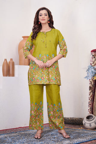 Pure Cotton Printed Co-ord Set for Women Clothsvilla