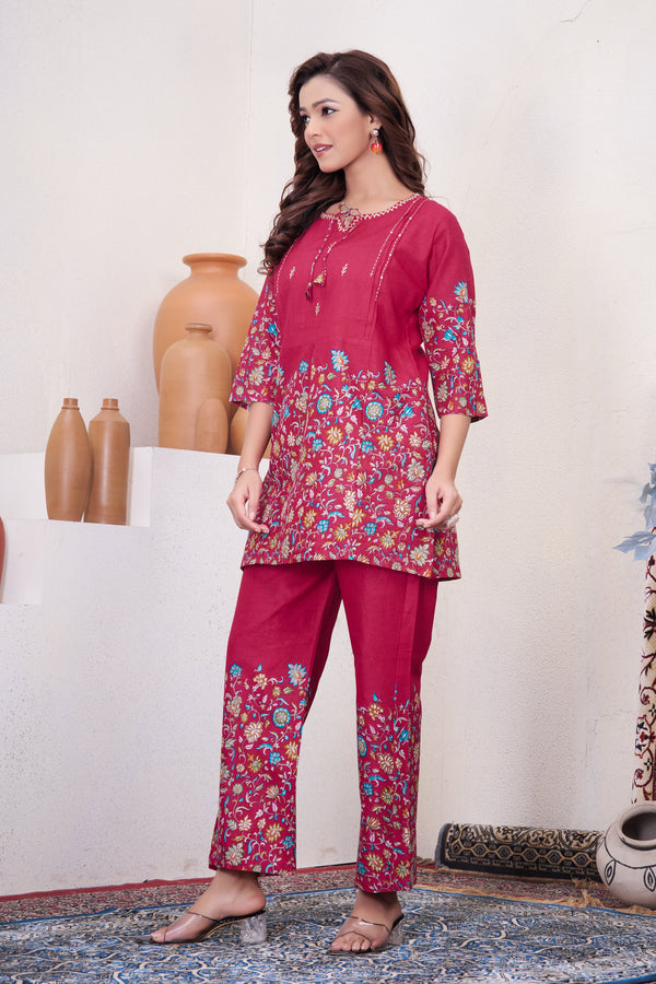 Pure Cotton Printed Co-ord Set for Women Clothsvilla