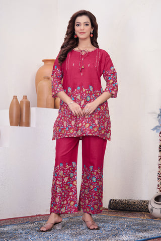 Pure Cotton Printed Co-ord Set for Women Clothsvilla