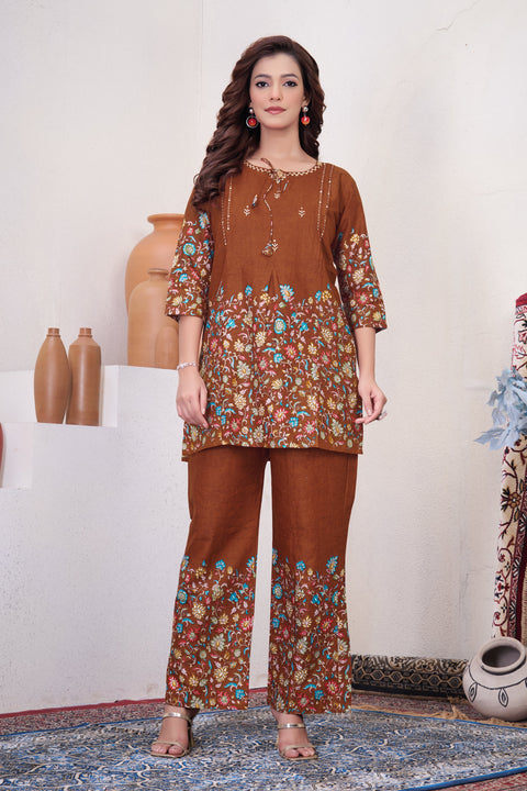 Pure Cotton Printed Co-ord Set for Women Clothsvilla Main image