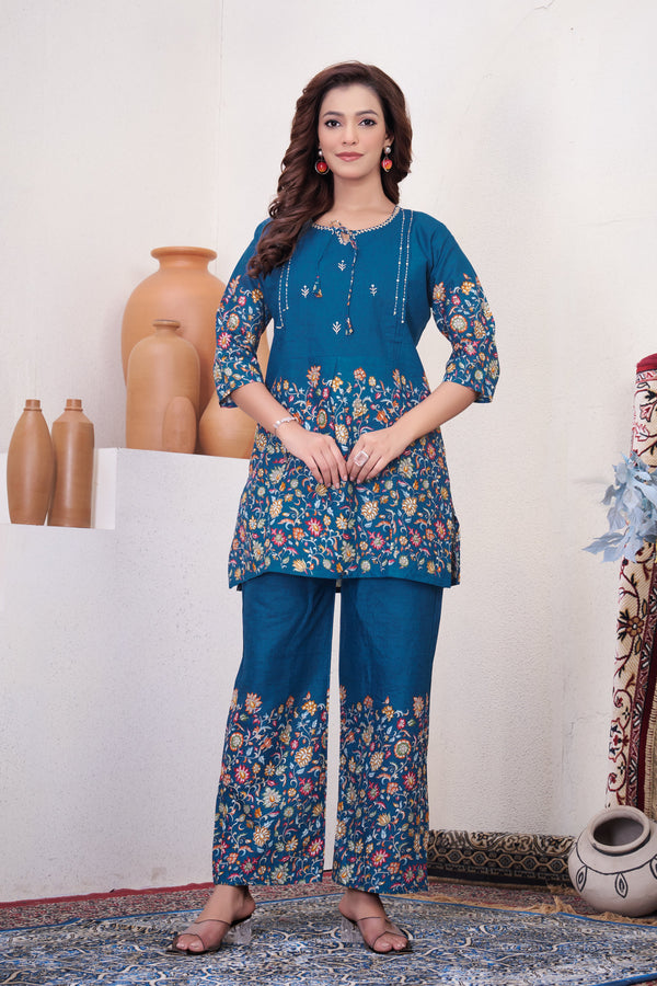 Pure Cotton Printed Co-ord Set for Women Clothsvilla