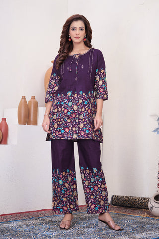 Pure Cotton Printed Co-ord Set for Women Clothsvilla