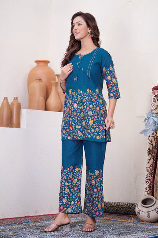 Pure Cotton Printed Co-ord Set for Women Clothsvilla