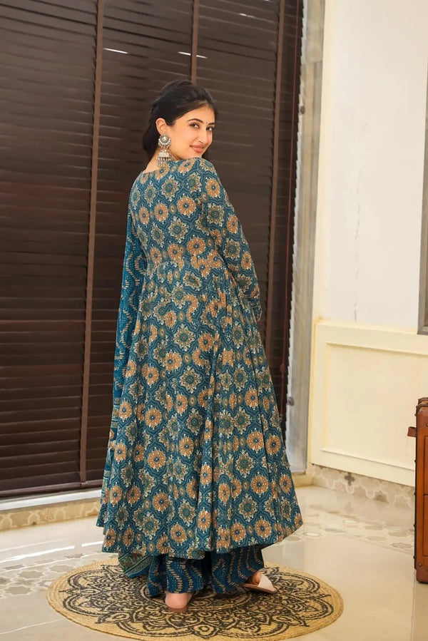 Pure Muslin Digital Print Anarkali Gown with Dupatta Clothsvilla