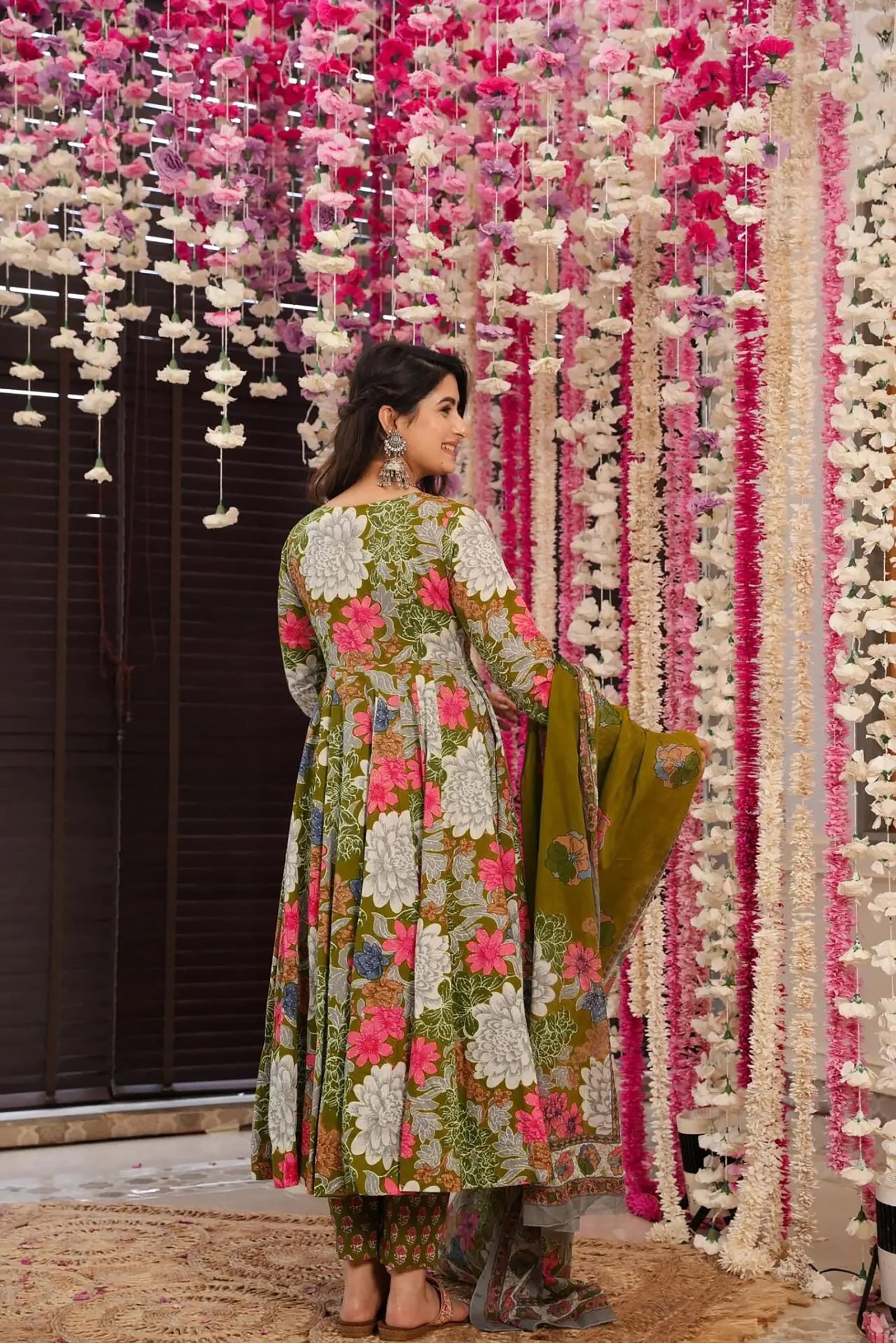 Pure Muslin Digital Print Anarkali Gown with Dupatta Clothsvilla
