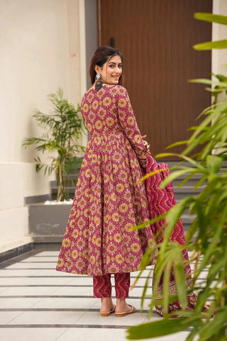 Pure Muslin Digital Print Anarkali Gown with Dupatta Clothsvilla