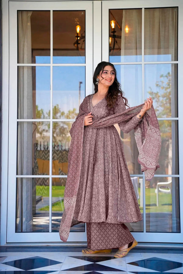 Pure Muslin Digital Print Kurti Pant Dupatta Set Clothsvilla