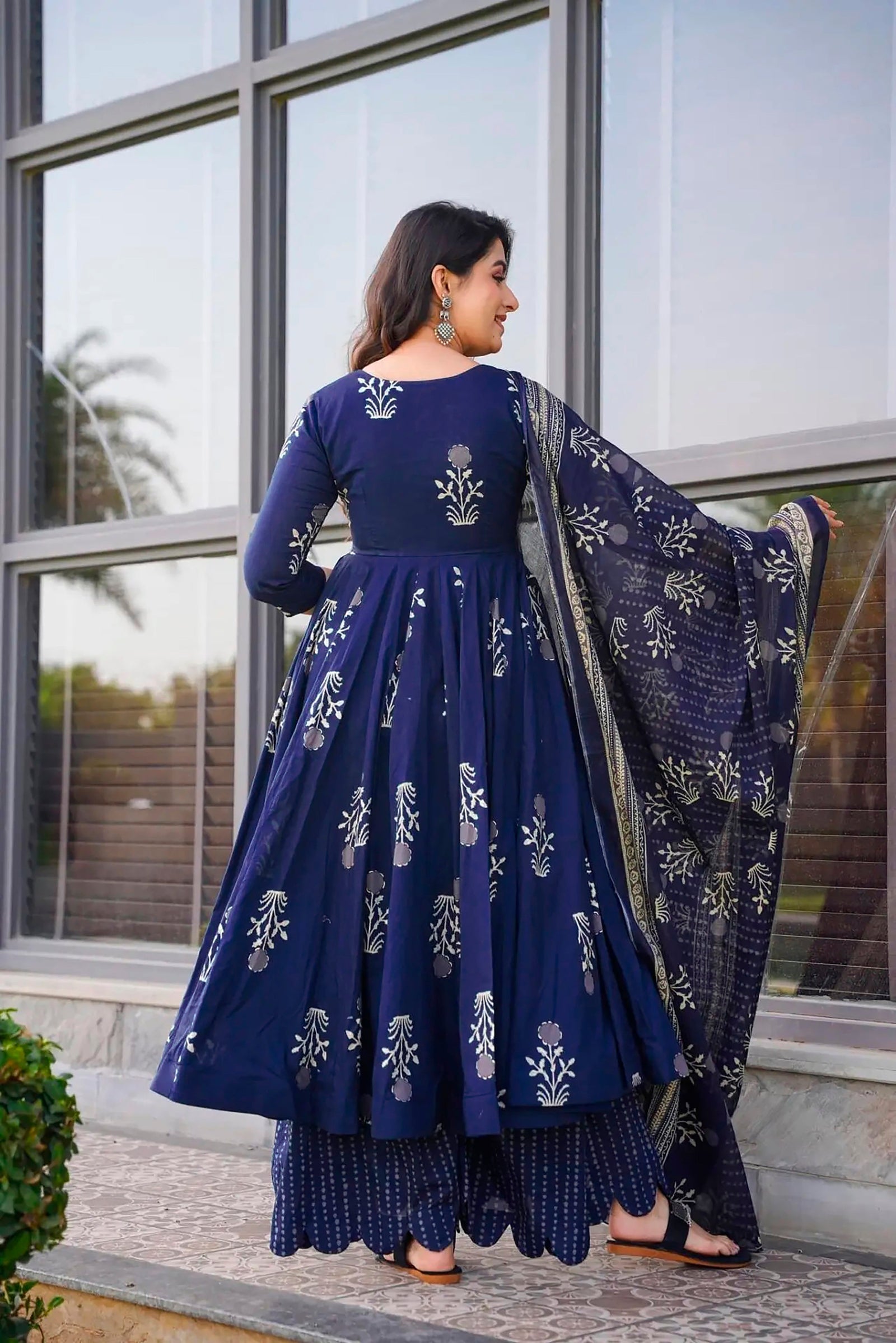 Pure Muslin Digital Print Kurti Pant Dupatta Set Clothsvilla