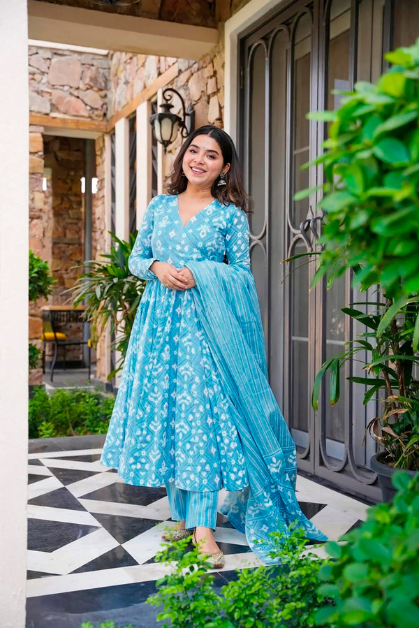 Pure Muslin Digital Print Kurti Pant Dupatta Set Clothsvilla