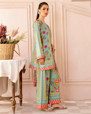 Pure Natural Crepe Digital Print Co-Ord Set with Printed Chiffon Georgette Dupatta Fully Stitched ClothsVilla