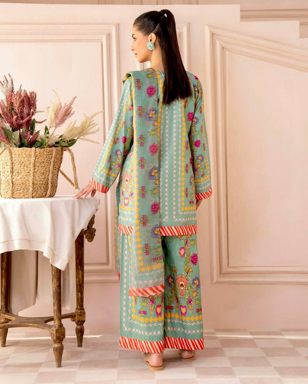 Pure Natural Crepe Digital Print Co-Ord Set with Printed Chiffon Georgette Dupatta Fully Stitched ClothsVilla
