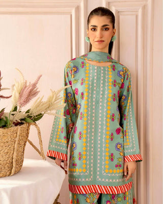 Pure Natural Crepe Digital Print Co-Ord Set with Printed Chiffon Georgette Dupatta Fully Stitched ClothsVilla
