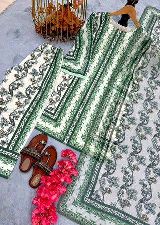 Pure Natural Crepe Digital Print Co-Ord Set with Printed Chiffon Georgette Dupatta Fully Stitched ClothsVilla