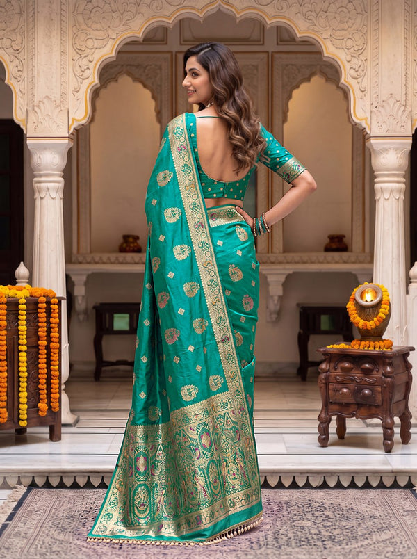 Pure Nylon Satin Saree with Zari Work ClothsVilla