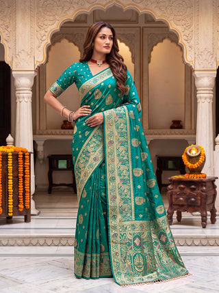 Pure Nylon Satin Saree with Zari Work ClothsVilla