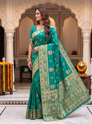 Pure Nylon Satin Saree with Zari Work ClothsVilla