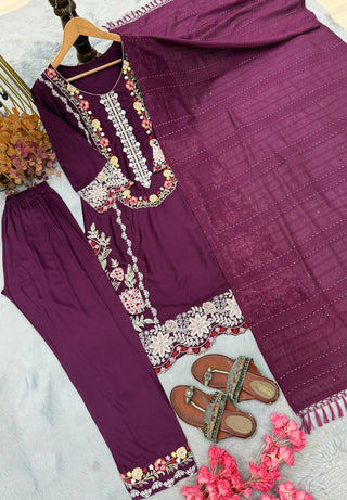 Pure Satin Rayon Kurta Pant Set ClothsVilla