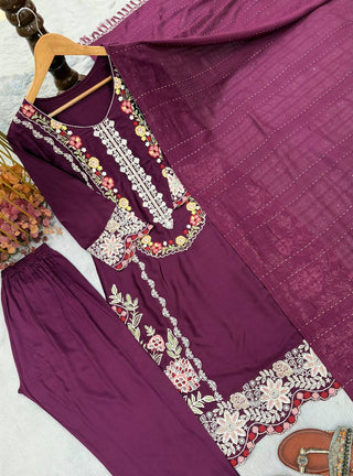 Pure Satin Rayon Kurta Pant Set ClothsVilla