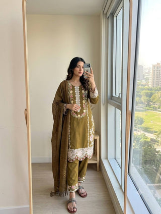Pure Satin Rayon Kurta Pant Set ClothsVilla