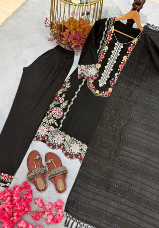 Pure Satin Rayon Kurta Pant Set ClothsVilla