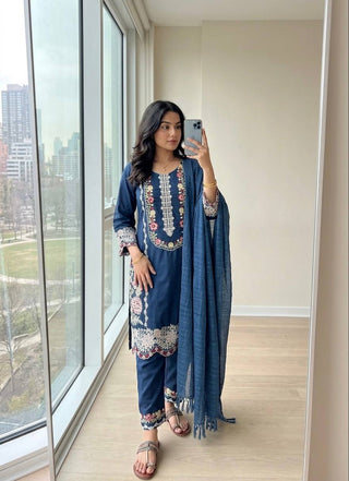 Pure Satin Rayon Kurta Pant Set ClothsVilla