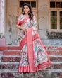 Load image into Gallery viewer, Blush Pink Digital Print Tussar Silk Saree with Vibrant Storyline Art DIGITAL PRINT
