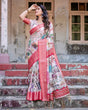 Load image into Gallery viewer, Blush Pink Digital Print Tussar Silk Saree with Vibrant Storyline Art DIGITAL PRINT
