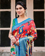 Load image into Gallery viewer, Multicolor Tussar Silk Saree with Vibrant Peacock and Floral Motifs DIGITAL PRINT