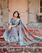 Load image into Gallery viewer, Sky Blue Tussar Silk Saree with Floral Weaves and Ornamental Pallu Design DIGITAL PRINT