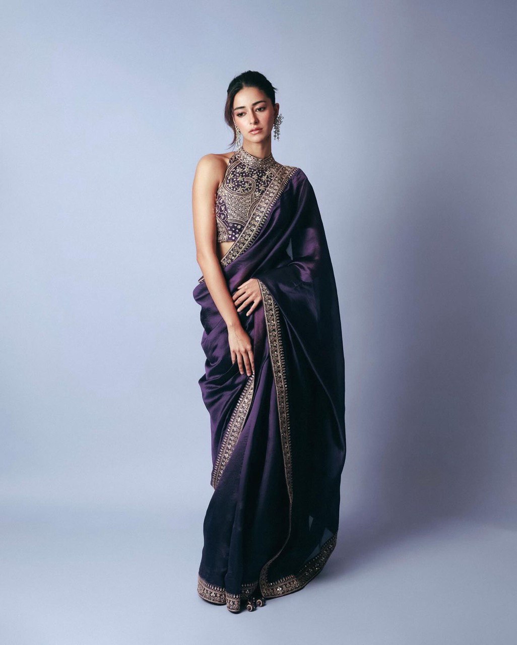 Purple Ananya Saree – A Glamorous Fusion of Elegance & Modern Trend ClothsVilla