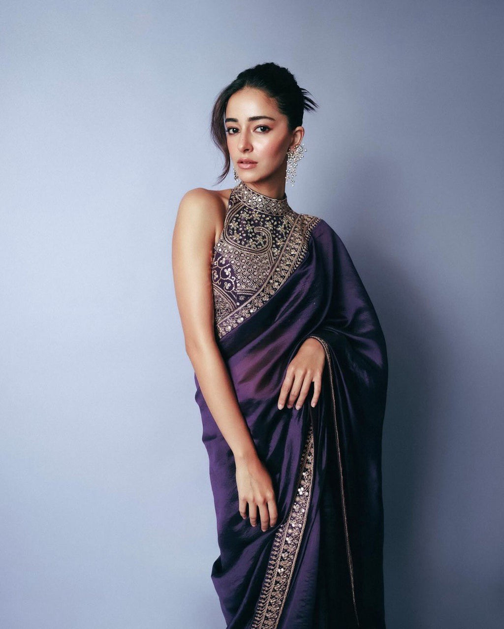 Purple Ananya Saree – A Glamorous Fusion of Elegance & Modern Trend ClothsVilla