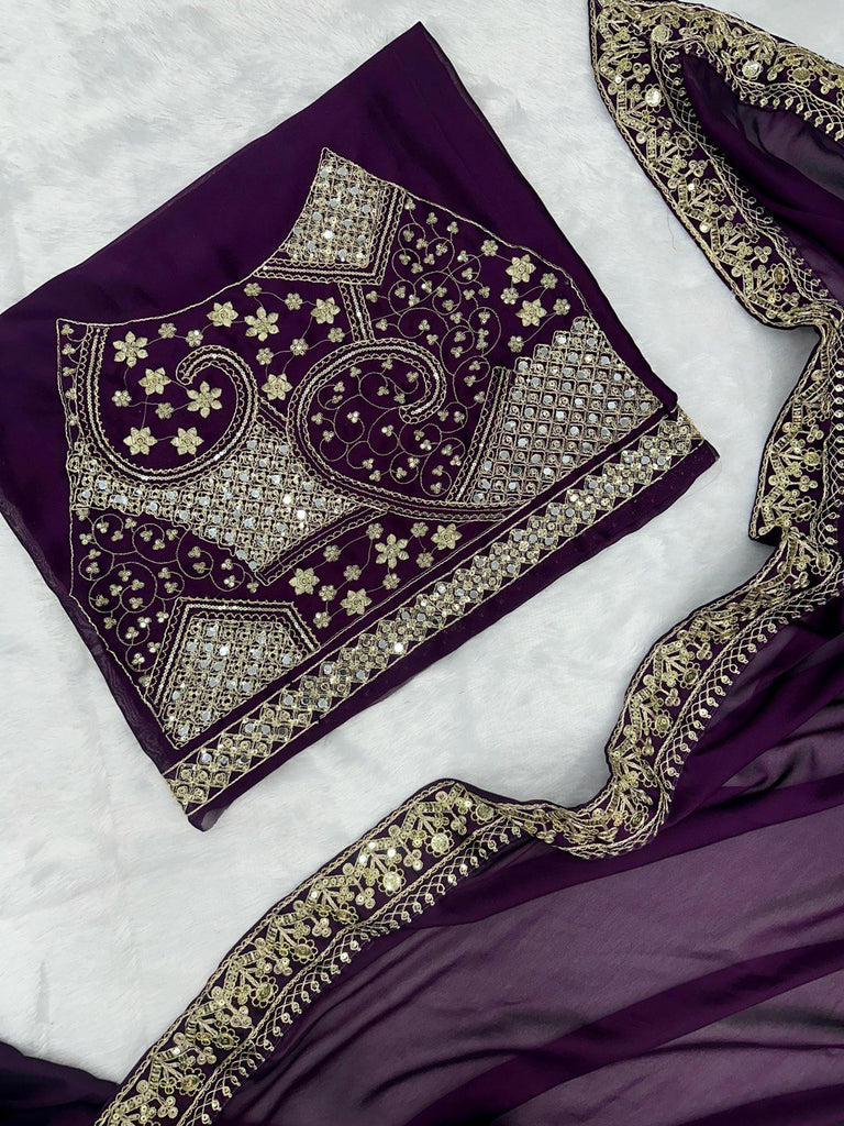 Purple Ananya Saree – A Glamorous Fusion of Elegance & Modern Trend ClothsVilla
