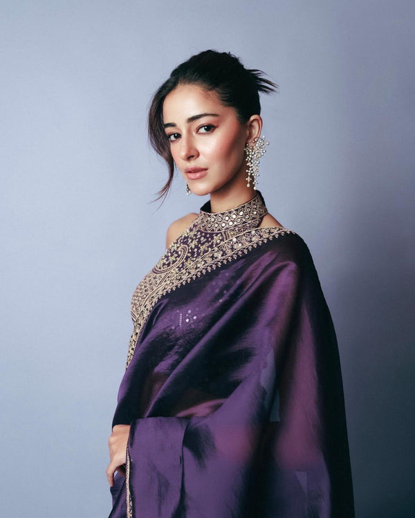 Purple Ananya Saree – A Glamorous Fusion of Elegance & Modern Trend ClothsVilla
