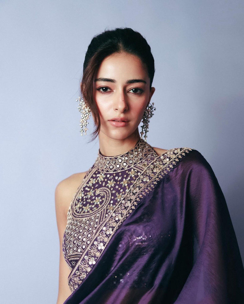Purple Ananya Saree – A Glamorous Fusion of Elegance & Modern Trend ClothsVilla