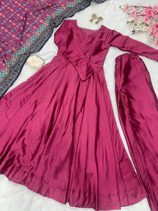 Purple Anarkali Set - Flame of Elegance Clothsvilla