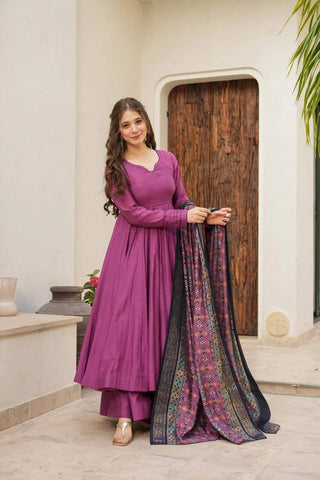 Purple Anarkali Set - Flame of Elegance Clothsvilla