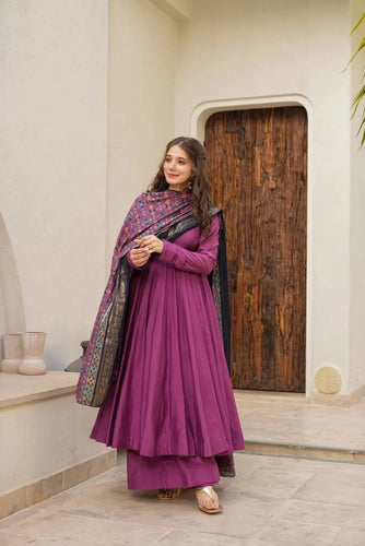 Purple Anarkali Set - Flame of Elegance Clothsvilla